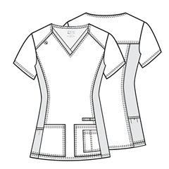 Cherokee iFlex V-Neck Knit Panel Top